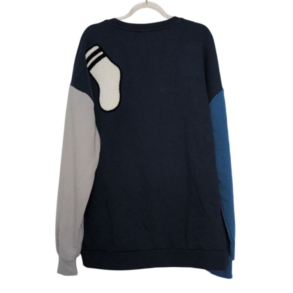 Disney PIXAR Monsters Inc Sock Patch Sweatshirt Mens Size Large Blue Color Block - Picture 6 of 7